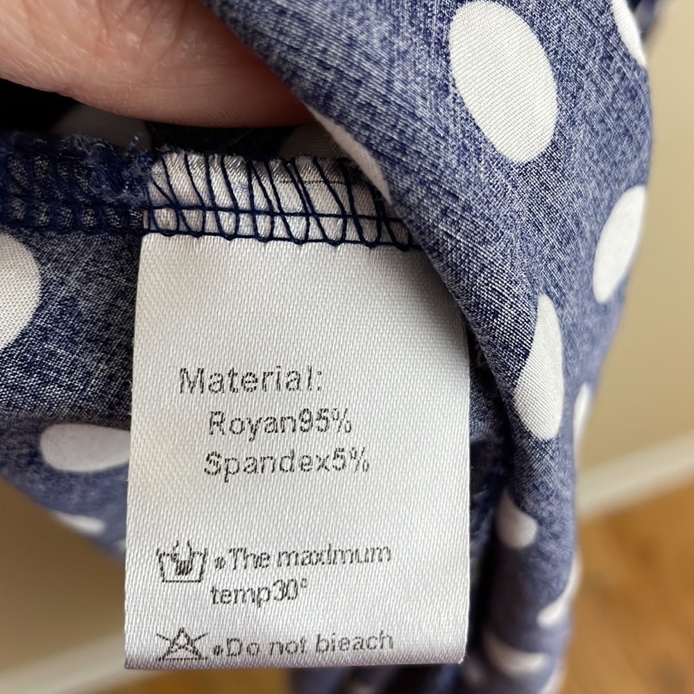 Blue & White Polka Dot high low dress L - Picture 9 of 9
